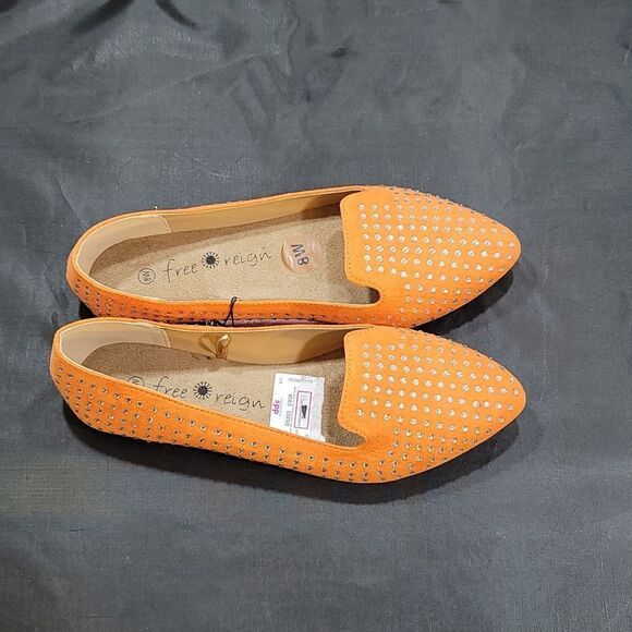 BRAND NEW FREE REIGN STUDDED ALMOND TOE FLAT SHOE - Picture 11 of 15